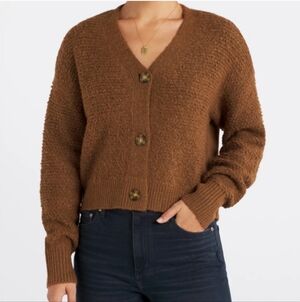 LOVE ELLIE MARLO FULL BUTTON CARDIGAN - BROWN